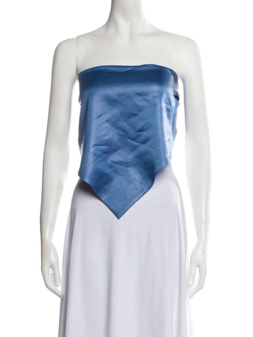Nanushka Silk Blue Scarf Top